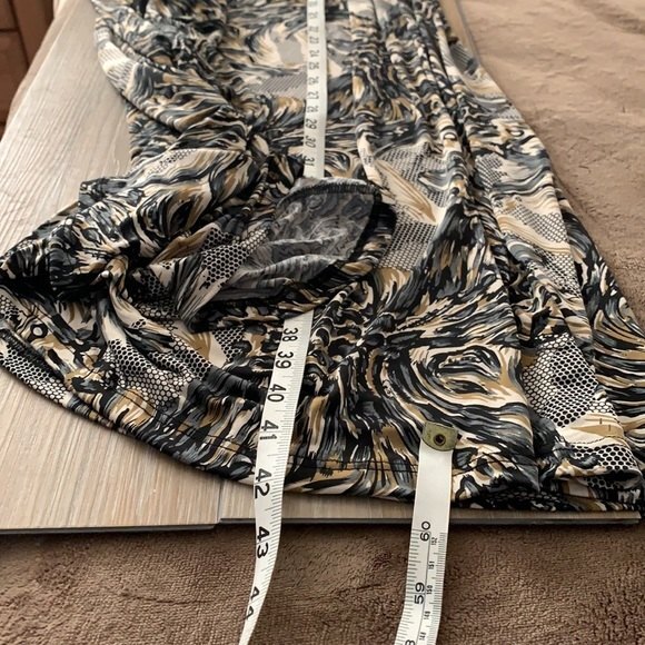 SAVANNAH STUDIO Halter Wrap Cut Out Maxi Dress Black Green Size Small - Picture 9 of 9